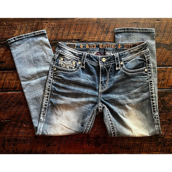 Rock Revival Buckle Audrina Mid-Rise Curvy Capri Size 27 - Picture 1 of 16